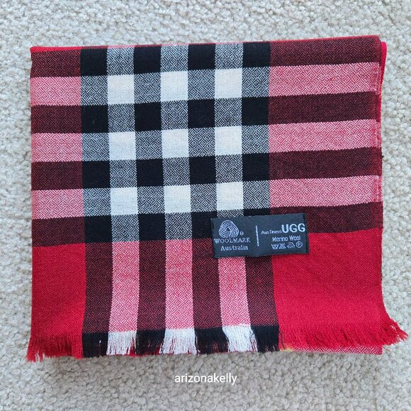 UGG Accessories - NWOT Ugg Merino Wool Red Plaid Scarf